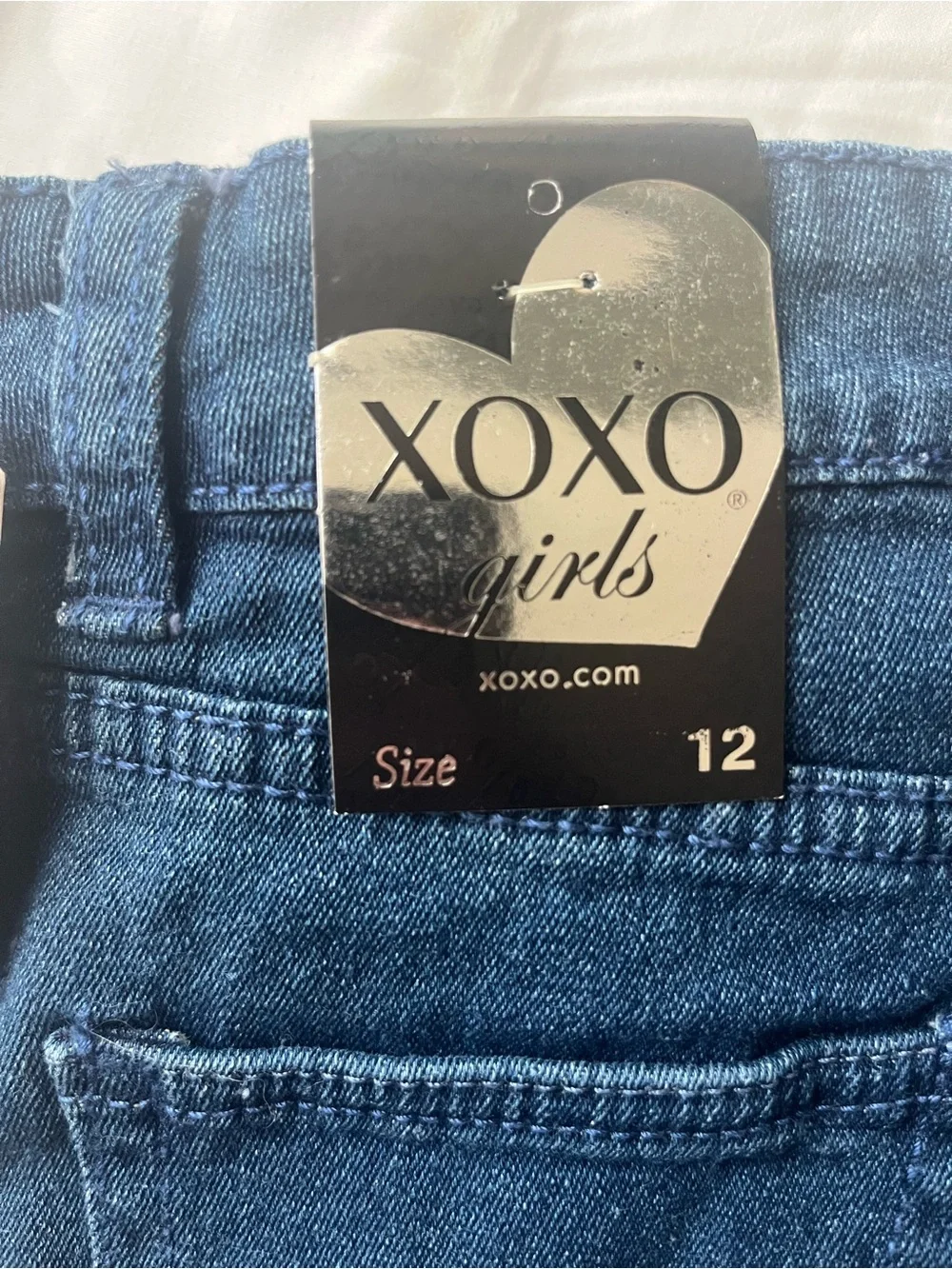 XOXO Dark Blue Denim Jeans with Burgundy Side Stripe size 12